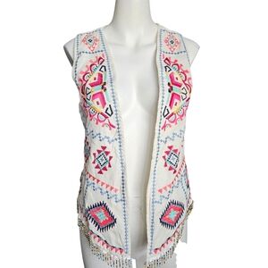 Maria Jose Vintage Embroidered Beaded Vest Cottagecore Retro Boho